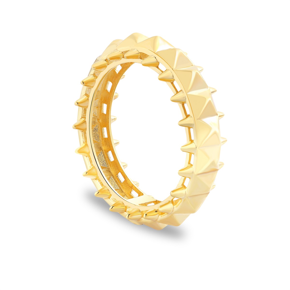 14 Ayar Beyaz Altın Tektaş Yüzük